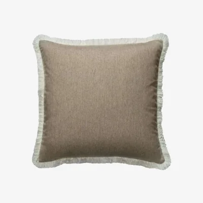 Andrew Martin York Camel/Vesper, Sustainable Feather, Cushion - Andrew Martin Sophie Paterson With Trim/Fringe & Wool & Wool Blend Plain
