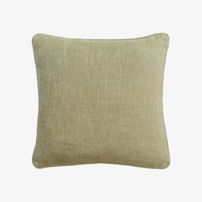 Andrew Martin Summit Sage, Sustainable Feather, Cushion, 55cm x 55cm - Andrew Martin Viscose Blend Herringbone & Plain & Weave