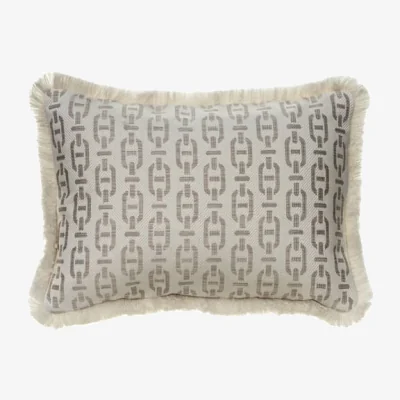 Andrew Martin Burlington String Medium Rectangle, Sustainable Feather, Rectangle Cushion - Andrew Martin Sophie Paterson With Trim/Fringe & Cotton Blend & Linen Ble