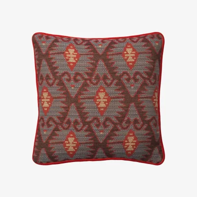 Andrew Martin Espiga Blue, Sustainable Feather, Cushion, 55cm x 55cm - Andrew Martin Cotton Blend Kilim