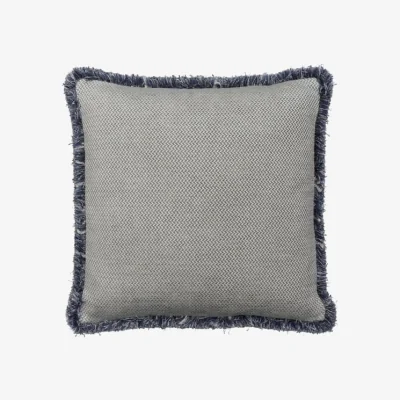Andrew Martin Sanremo Denim, Sustainable Feather, Cushion - Andrew Martin Sophie Paterson With Trim/Fringe & Cotton Blend & Linen & Linen Blend & Viscose Blend Plai