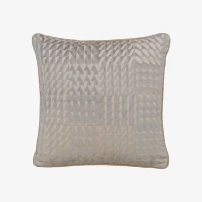 Andrew Martin Park Smoke, Sustainable Feather, Cushion, 55cm x 55cm - Andrew Martin Velvet Geometric