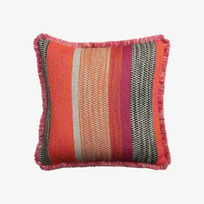 Andrew Martin Llama Orange, Sustainable Feather, Cushion, 55cm x 55cm - Andrew Martin Cotton Blend & Linen Blend Stripe