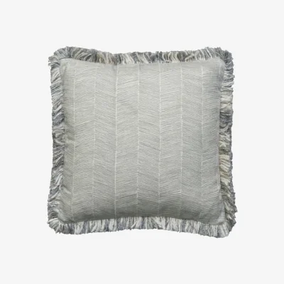 Andrew Martin Fasano Storm/Mattinata, Sustainable Feather, Cushion - Andrew Martin Sophie Paterson Eco-conscious & With Trim/Fringe & Linen Blend Herringbone