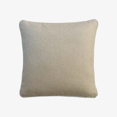 Andrew Martin Lecce Limone, Sustainable Feather, Cushion, 55cm x 55cm - Andrew Martin Eco-conscious & Cotton Blend & Linen Blend & Viscose Blend Herringbone & Plain