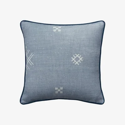 Andrew Martin Azorus Denim Outdoor, Hollowfibre, Cushion, 55cm x 55cm - Andrew Martin Small Prints