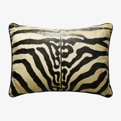 Andrew Martin Arazova Zebra, Sustainable Feather, Cushion, 55CM X 40CM - Andrew Martin Velvet Animal