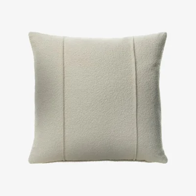 Andrew Martin Allegra Ivory, Sustainable Feather, Cushion, 55cm x 55cm - Andrew Martin Bouclé & Cotton Blend & Wool Blend Plain