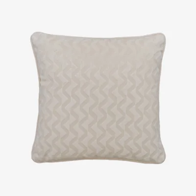 Andrew Martin Hudson Ivory, Sustainable Feather, Cushion, 55cm x 55cm - Andrew Martin Velvet Geometric