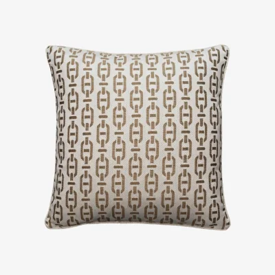 Andrew Martin Burlington Tan, Sustainable Feather, Cushion - Andrew Martin Sophie Paterson Cotton Blend & Linen Blend Geometric