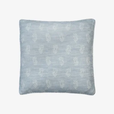 Andrew Martin Thyme Linen On Sky, Sustainable Feather, Cushion, 55cm x 55cm - Andrew Martin