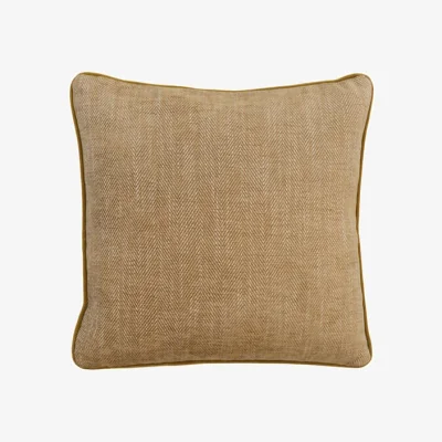 Andrew Martin Summit Ginger, Sustainable Feather, Cushion, 55cm x 55cm - Andrew Martin Viscose Blend Herringbone & Plain & Weave