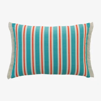 Andrew Martin Coast Turquoise & Spritz, Hollowfibre, Cushion, 55cm x 40cm, Turquoise/Spritz - Andrew Martin Sophie Paterson Stripe