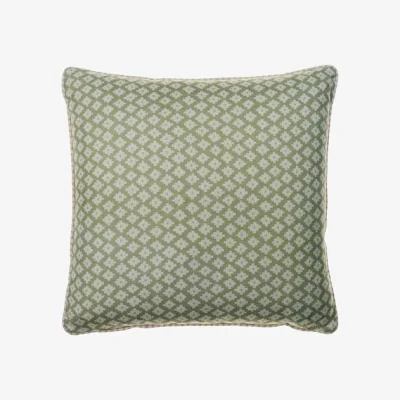 Andrew Martin Maze Fennel, Sustainable Feather, Cushion - Andrew Martin Eco-conscious & Linen Blend & Viscose Blend Geometric & Small Prints