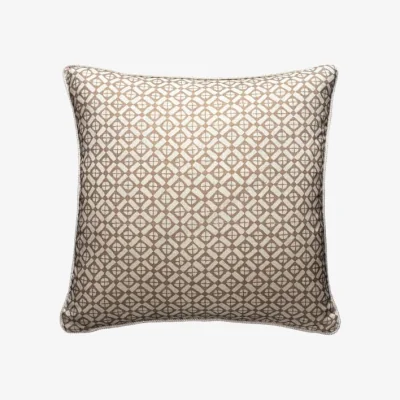 Andrew Martin Audley Almond, Sustainable Feather, Cushion - Andrew Martin Sophie Paterson Eco-conscious & Cotton Blend & Linen Blend Geometric