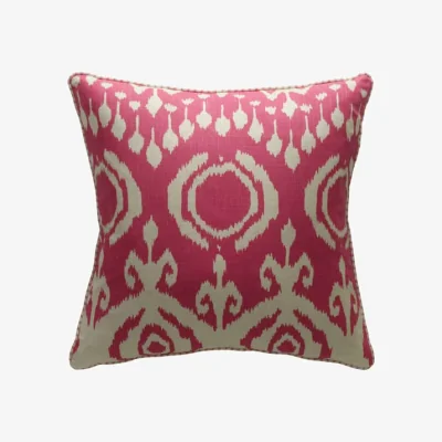Andrew Martin Volcano Paradise, Sustainable Feather, Cushion, 55cm x 55cm - Andrew Martin Eco-conscious & Linen Blend & Viscose Blend Ikat