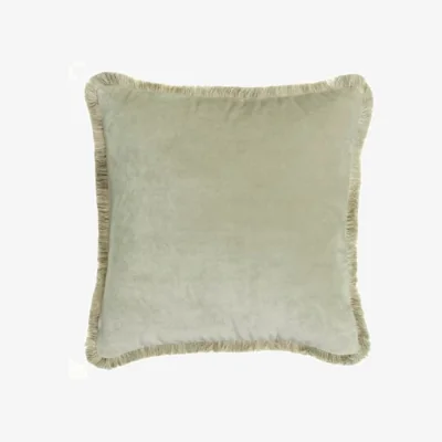 Andrew Martin Venetia Ecru, Sustainable Feather, Cushion - Andrew Martin Sophie Paterson With Trim/Fringe & Linen Blend & Velvet Plain