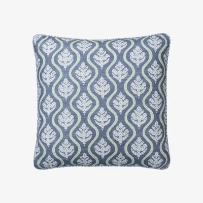 Andrew Martin Fig Iris, Sustainable Feather, Cushion, 55cm x 55cm - Andrew Martin Linen & Linen Blend Floral & Small Prints