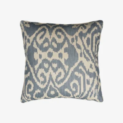 Andrew Martin Otter Denim, Sustainable Feather, Cushion - Andrew Martin Eco-conscious & Cotton & Cotton Blend & Linen & Linen Blend Ikat