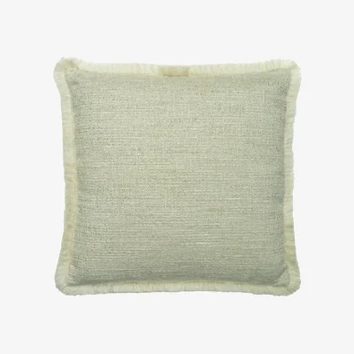 Andrew Martin Wren Moss, Sustainable Feather, Cushion, 55cm x 55cm - Andrew Martin Sophie Paterson With Trim/Fringe & Cotton Blend & Linen Blend & Viscose Blend & W