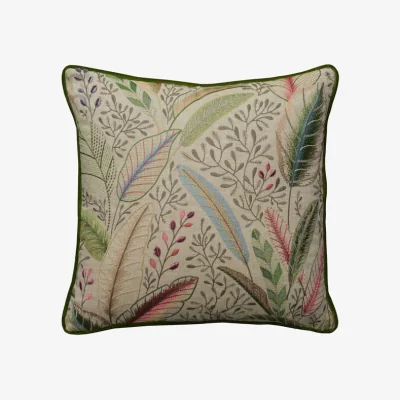 Andrew Martin Spirit Sunset, Sustainable Feather, Cushion - Andrew Martin Linen & Linen Blend Embroidered & Floral