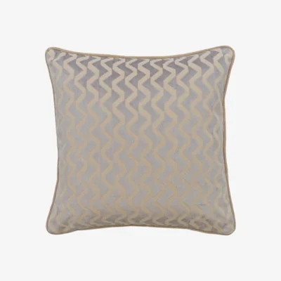 Andrew Martin Hudson Smoke, Sustainable Feather, Cushion, 55cm x 55cm - Andrew Martin Velvet Geometric