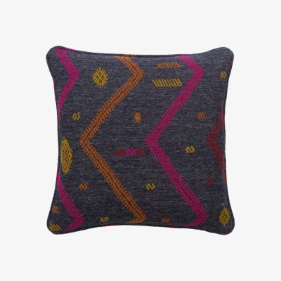 Andrew Martin Diego Indigo, Sustainable Feather, Cushion - Andrew Martin Linen Geometric & Weave