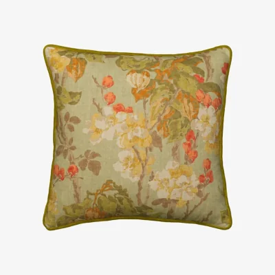 Andrew Martin Midsummer Sage, Sustainable Feather, Cushion - Andrew Martin Cotton & Cotton Blend & Linen & Linen Blend Floral