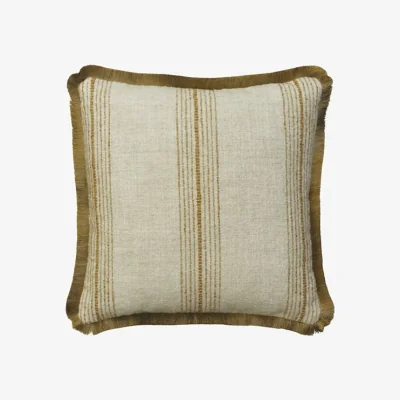 Andrew Martin Atrani Stripe Ochre, Sustainable Feather, Cushion - Andrew Martin Sophie Paterson Linen & Linen Blend & Viscose Blend