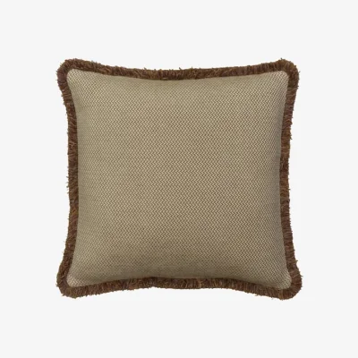 Andrew Martin Sanremo Almond, Sustainable Feather, Cushion - Andrew Martin Sophie Paterson With Trim/Fringe & Cotton Blend & Linen & Linen Blend & Viscose Blend Pla