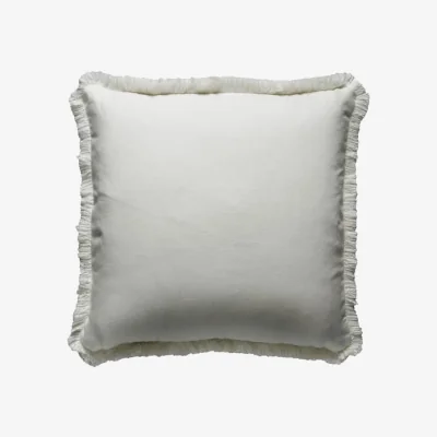Andrew Martin Beagle Salt/Vesper, Sustainable Feather, Cushion, Salt & Vesper - Andrew Martin With Trim/Fringe & Linen & Linen Blend Plain