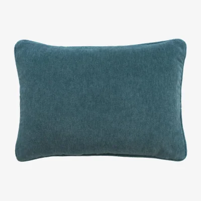 Andrew Martin Cinema Bluebird Rectangular, Sustainable Feather, Cushion, 55CM X 40CM - Andrew Martin Velvet Plain