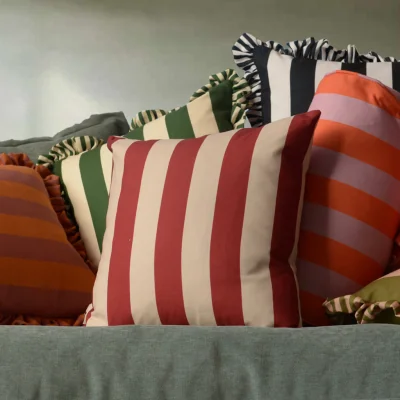 Arighi Bianchi Colours Of Arley Classic Cushion - Maroon & Magnolia