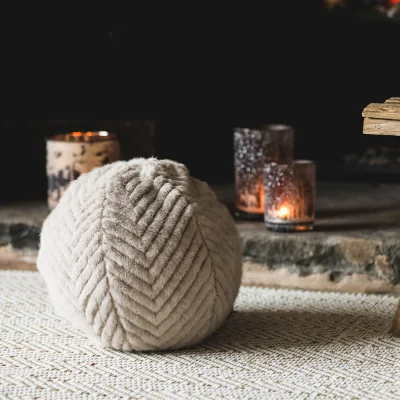 Arighi Bianchi Mink Textured Fluffy Cushion Ball