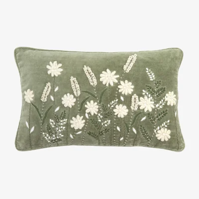 Arighi Bianchi Embroidered Velvet Floral Cushion