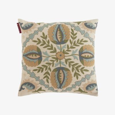 Barker and Stonehouse Drew Pritchard Embroided Chinosiere Cushion, Neutral | Drew Pritchard