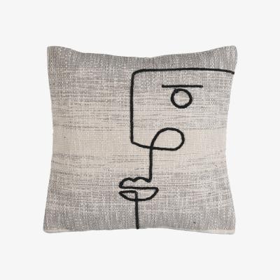 Barker and Stonehouse Abstract Face Cushion, Neutral Cotton | Barker & Stonehouse