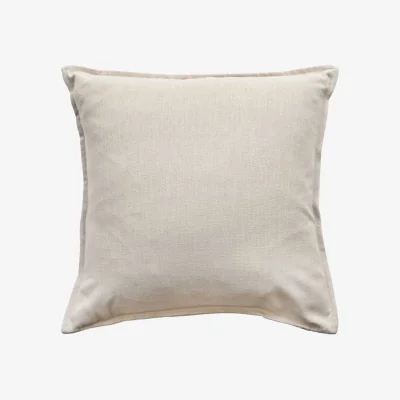 Barker and Stonehouse Ivory Border Cushion, Square, Neutral Polyester | Barker & Stonehouse