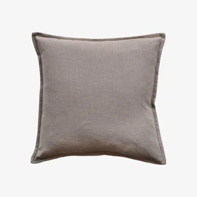 Barker and Stonehouse Taupe Border Cushion, Square Polyester | Barker & Stonehouse