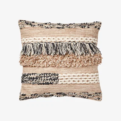 Barker and Stonehouse Natural Fringed Cushion, Neutral | Barker & Stonehouse