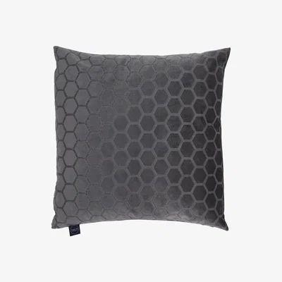 Barker and Stonehouse Honeycomb Slate Cushion, Grey Velvet | Barker & Stonehouse