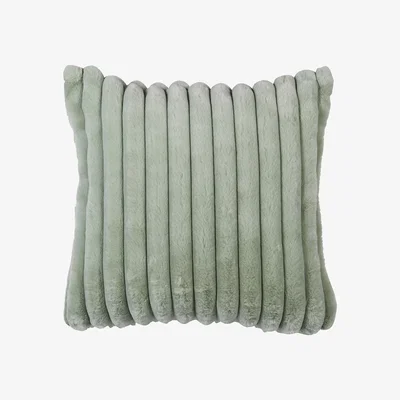 Barker and Stonehouse Mint Faux Fur Cushion, Green | Barker & Stonehouse