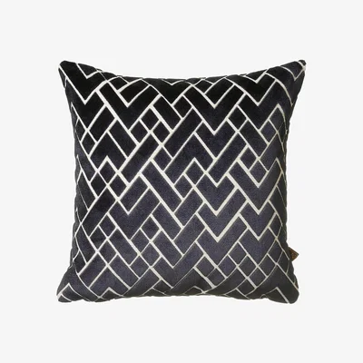 Barker and Stonehouse Navy Fracture Cushion, Blue | Barker & Stonehouse