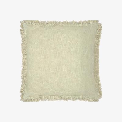 Barker and Stonehouse Fringed Textured Natural Cushion, Square, Neutral 100% Cotton | Barker & Stonehouse