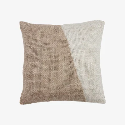 Barker and Stonehouse Two Tone Woven Cushion, Square, Neutral 100% Cotton | Barker & Stonehouse