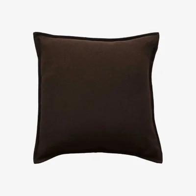Barker and Stonehouse Chocolate Border Cushion, Square, Brown Polyester | Barker & Stonehouse