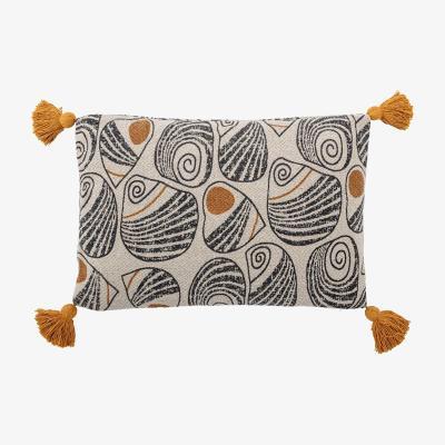 Barker and Stonehouse Ochre Swirl and Tassel Cushion