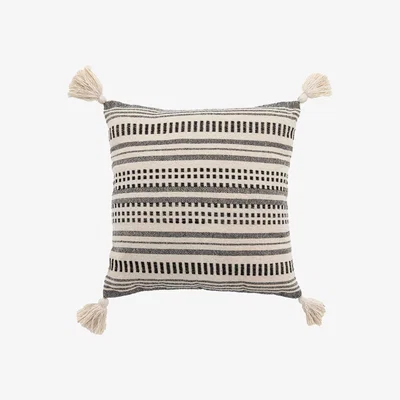 Barker and Stonehouse Black Stripe Cushion, Square | Barker & Stonehouse
