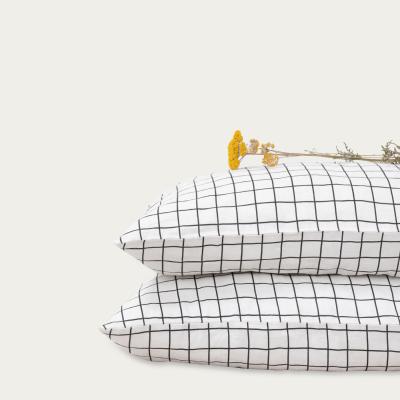 Bombinate.com Grid Washed Linen Pillow Case