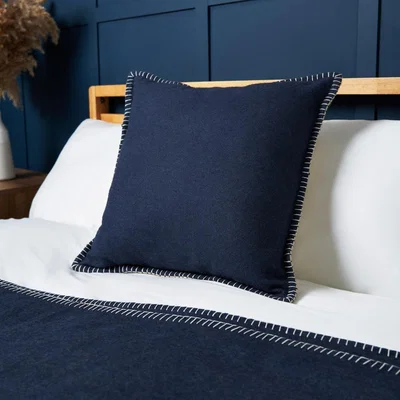 BHS.com Felt Cushion with Blanket Stitch Detail, RAF Blue
